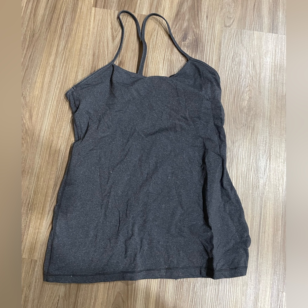 Grey Lululemon workout tank top with built in bra size 10